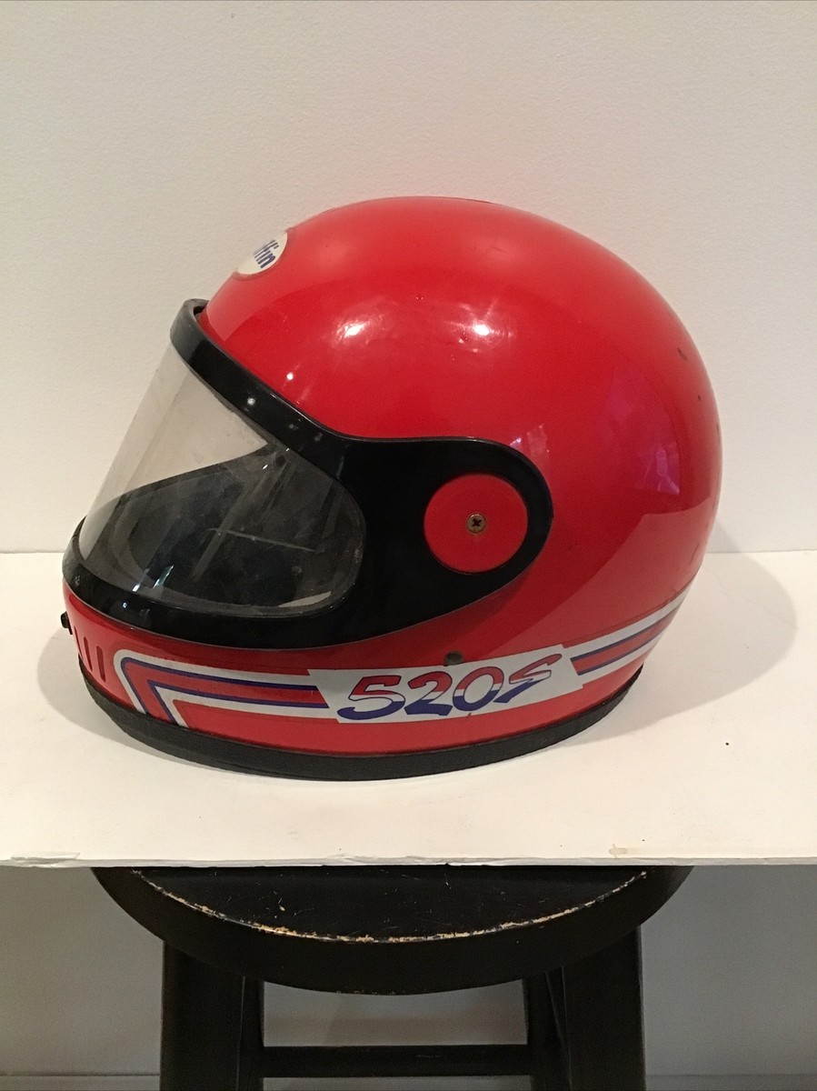 Vintage Griffin 520S Motorcycle Racing Helmet Red sz Large