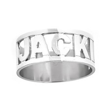 Personalized .925 Sterling Silver Open Block Letter Name Ring, 3.5 grams