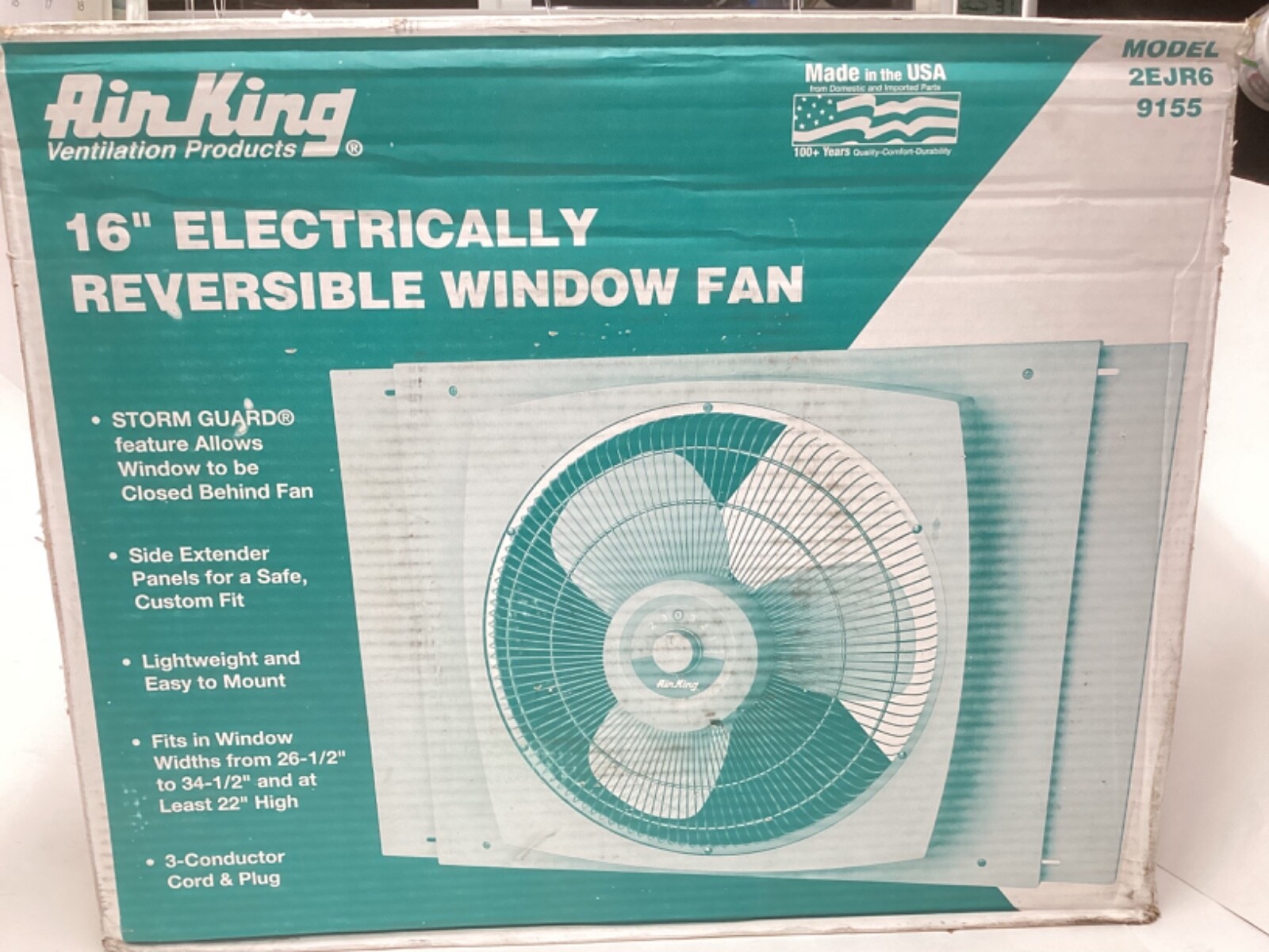 Air King Window Fan 16" 3 Speed Fits 22" Window 1,360/1,700/2,470 CFM9155 NEW eBay