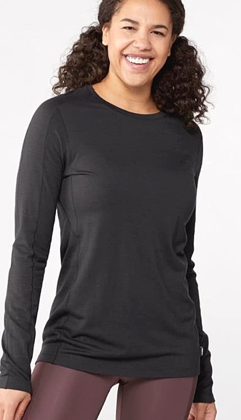 REI Co-op Merino 185 Long Sleeve Base Layer Top Women's NWT Small color Black