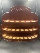 Lenox Disney Spice Jar Rack Display Shelf, Cherry Wood, Vintage, Great Condition