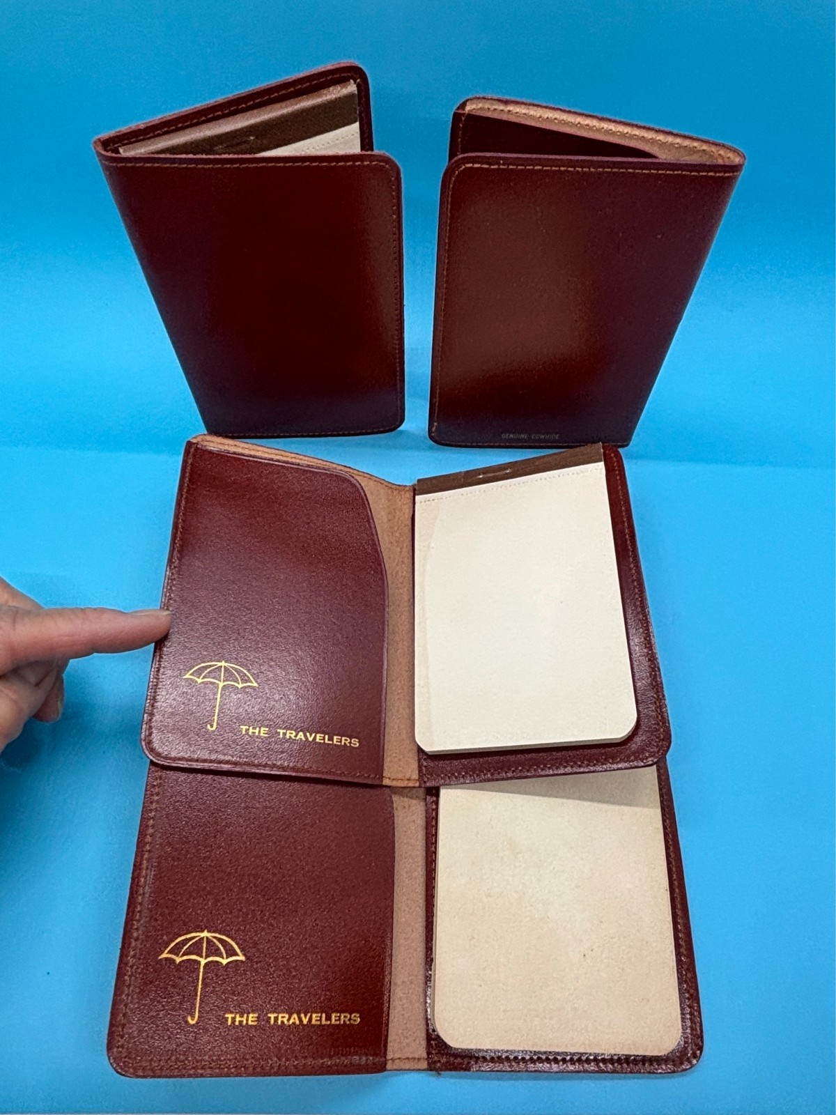 Lot Of 4 The Travelers Insurance Mini Leather Notebooks Brand New