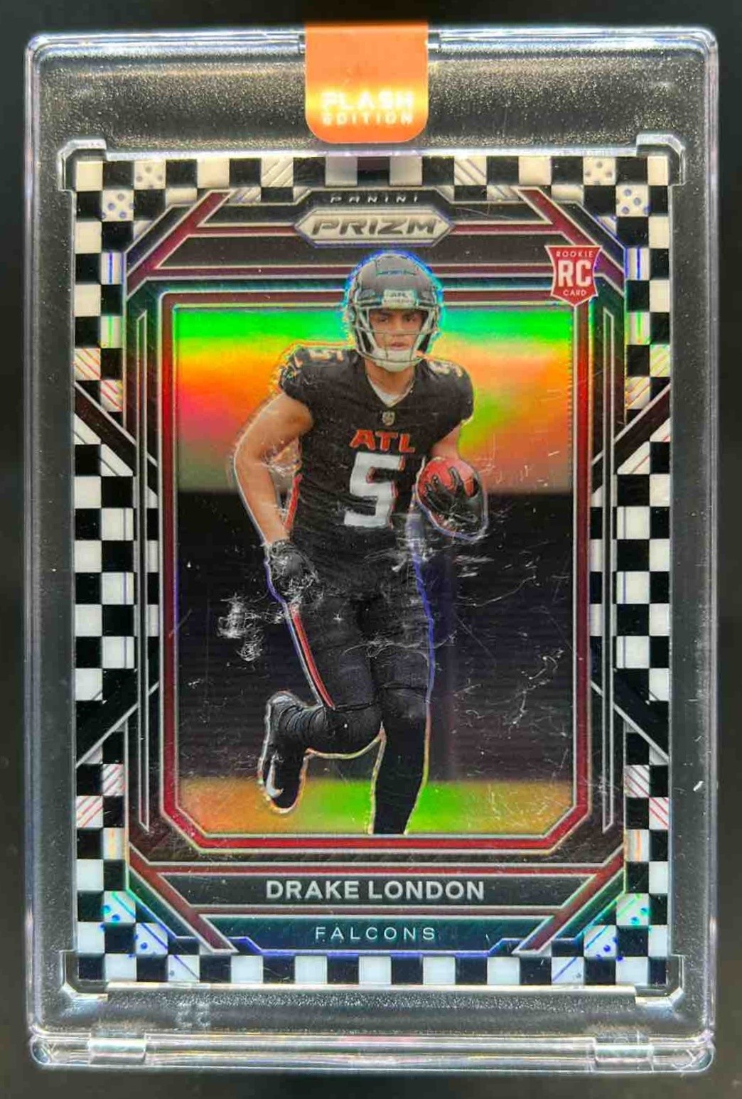 2022 Prizm Drake London RC Black and White Checker Rookie #308 Falcons
