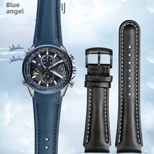 Genuine Leather Watch band Strap for Citizen Blue Angel AT8020-03L_JY8085 22 23