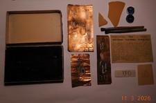 Set-Schablonen für Wäschestickerei, antike Monogrammschablonen, Kupfer,  261939