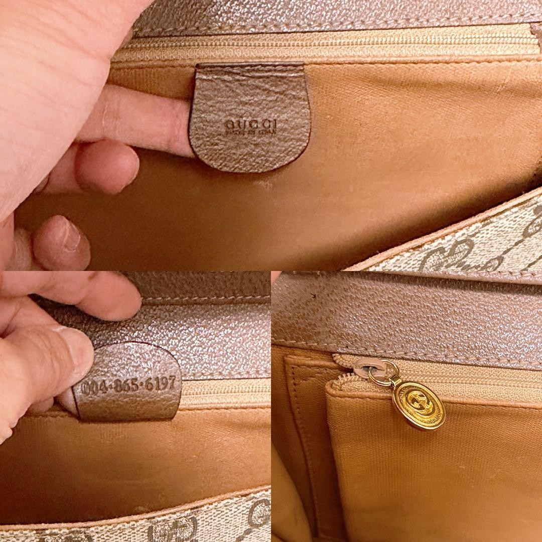 GUCCI GG Shoulder Bag PVC Leather Beige Brown Gold Hardware Logo From Japan thumbnail 11