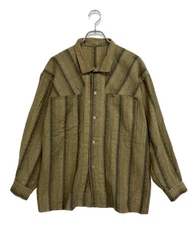ISSEY MIYAKE 70's Vintage Striped Shirt Size S Brown Long Sleeve Pre-owned