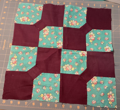 Vintage Quilt Blocks Necktie Colonial Bow Tie Set Of Eight Feedsack Four Patch