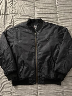 2000s Vintage Southpole Black Bomber Jacket with Quilted Lining Men s Medium Y2K