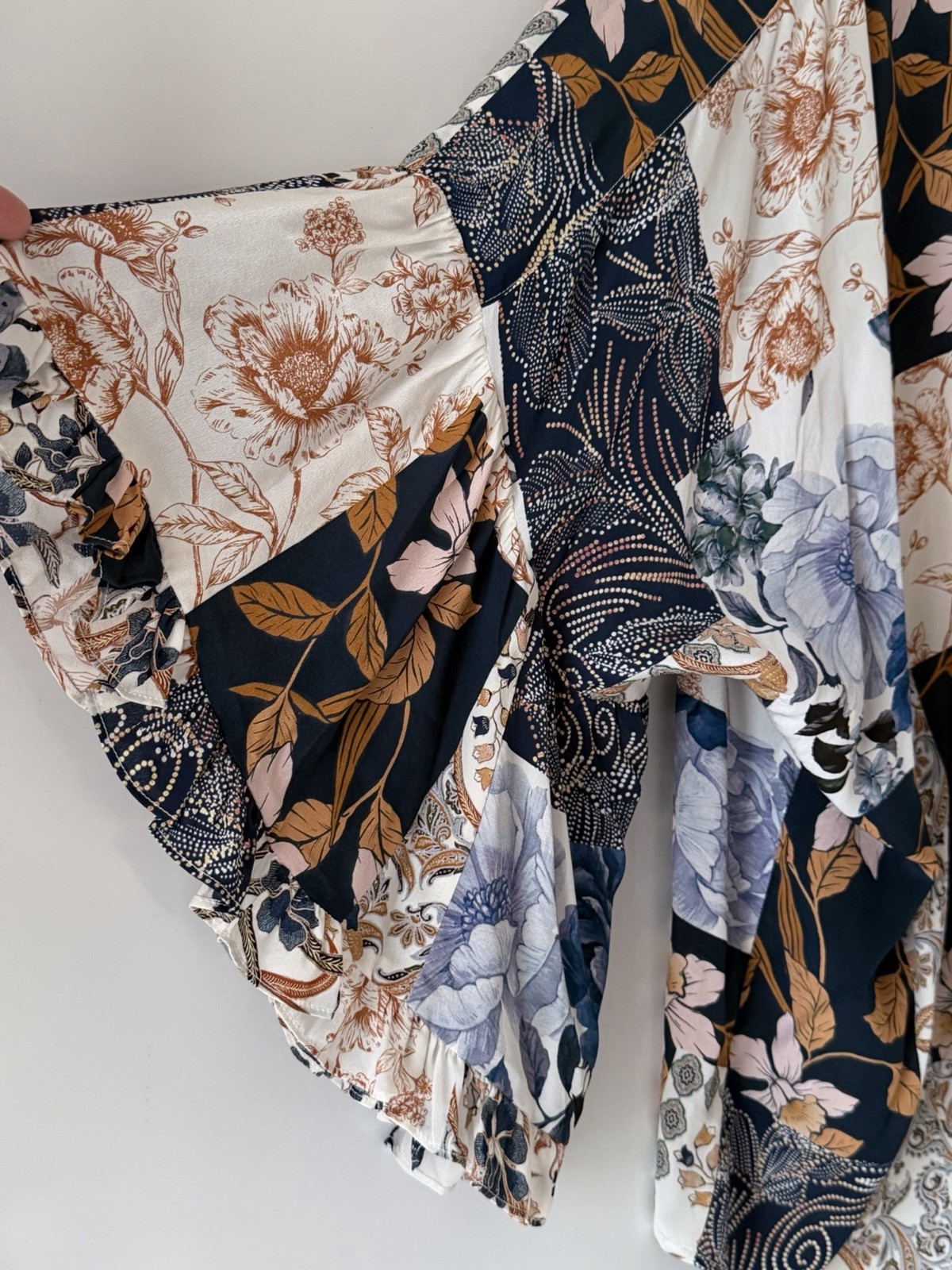 Johnny Was Leo Button-Down Top Patchwork Floral P… - image 3