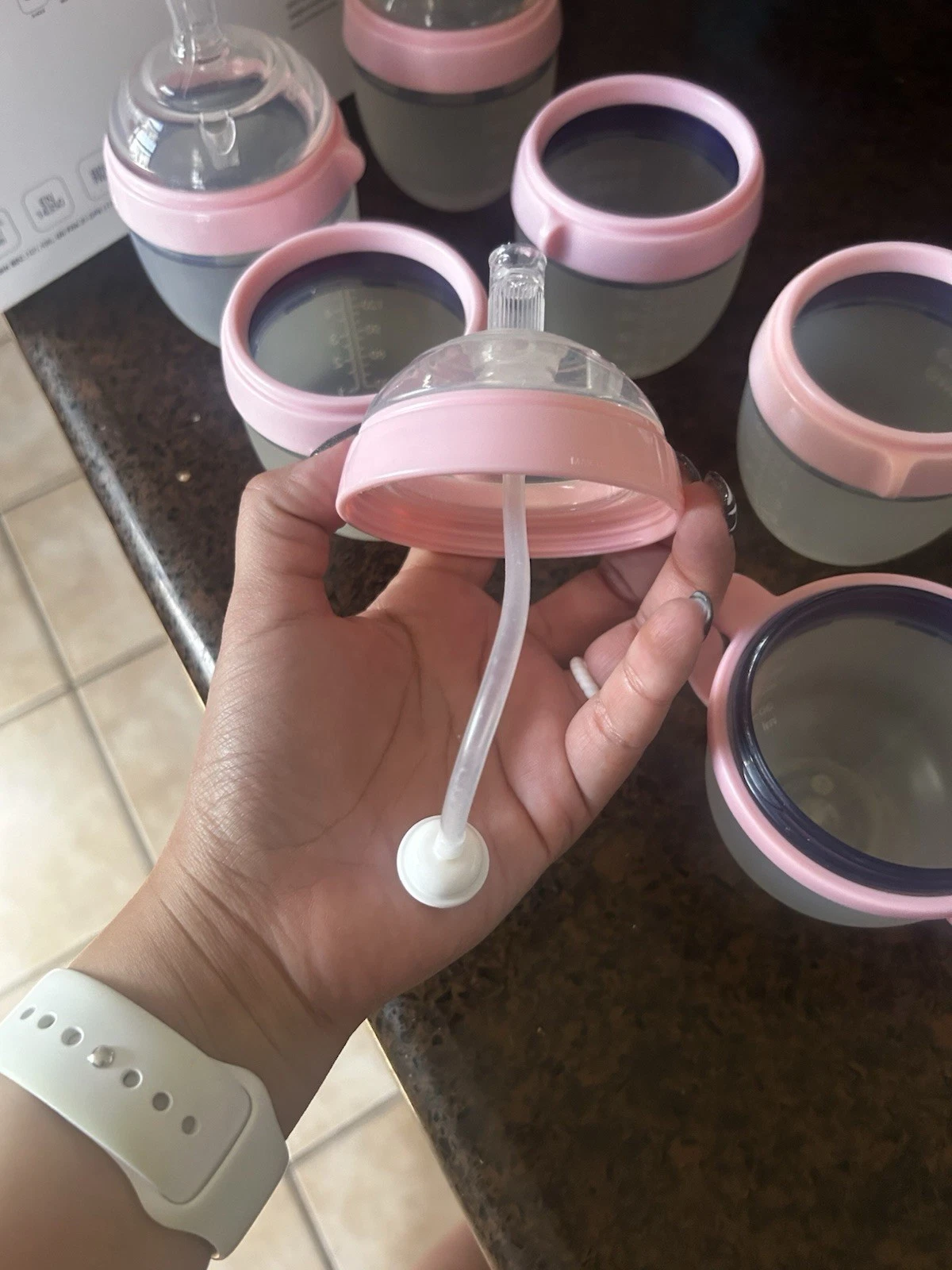 Comotomo Baby Pink 5 Oz bottles