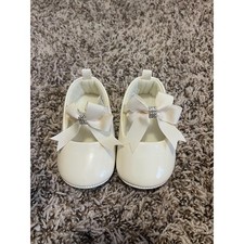 Stepping Stones Infant Girls Patent Mary Jane Bow Rhinestone Dress Shoes Size 1
