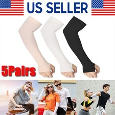 5 Pairs Cooling Arm Sleeves UV Sun Protect Covers For Men Women Outside Sport