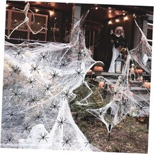 Halloween Spider Web Decorations for Space with 60 Fake Spiders 1000 sq.ft