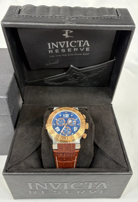 Invicta 10583 Ocean Reef Reserve Two-Tone Chronograph Men's Watch Blue Rose Gold