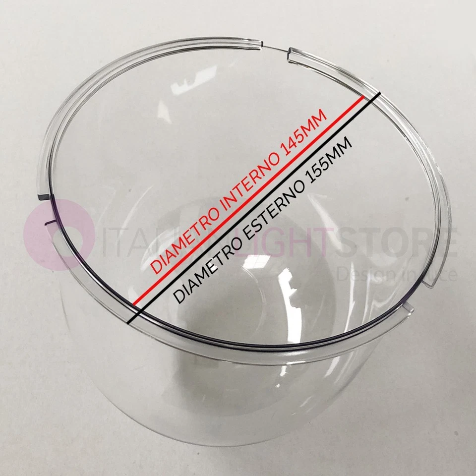 DIONE Diffusore Policarbonato Trasparente d. 15,5 Ricambio R7380DT GARDENLIGHT - Immagine 4 di 4