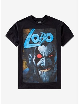 DC Comics Lobo Comic Face Unisex Graphic T-Shirt Superhero Tee Black