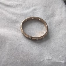 Vintage 1940s Geometric Full Eternity Band - Gold & Clear Accent Stones - 2g