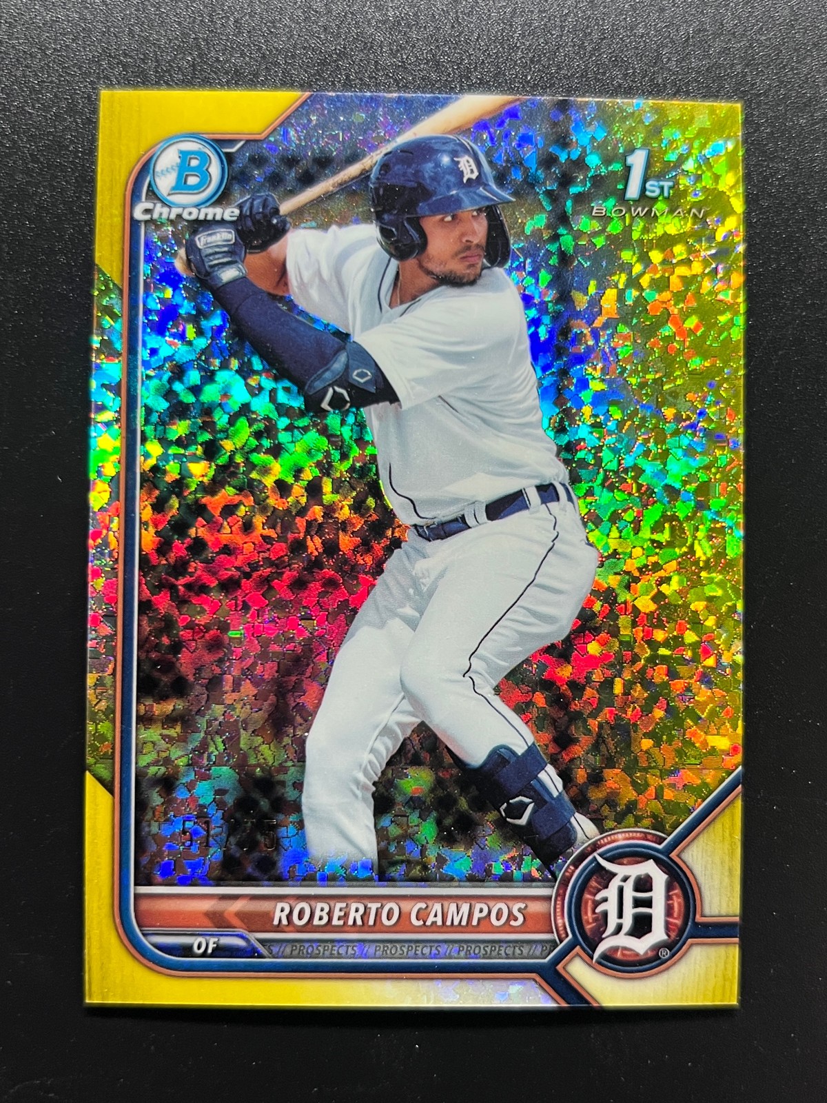 2022 Bowman Roberto Campos Chrome Yellow Mini-Diamond Refractors /75 #BCP-14