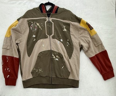 VINTAGE MARC ECKO STAR WARS BOBA FETT FULL ZIP HOODIE XXL 2X HOODIE SWEATSHIRT