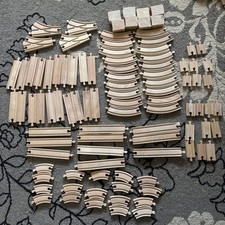 Lot of 98 Compatible Brio Thomas Wooden Railway Train Track Multiple Pieces