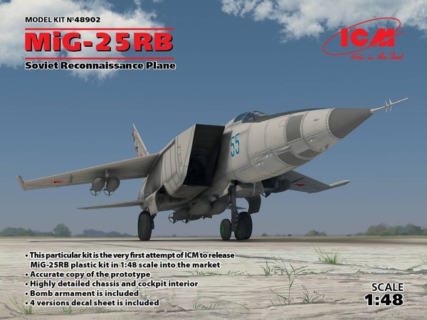 Mig-25 Rb Sowjetisches AufkläRungsflugzeug Icm 48902 Modellbausatz-image