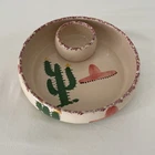 Vtg HIMARK Portugal Pottery Cactus Sombrero Chip Salsa Dip Bowl