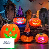Halloween KüRbis Deko 5 StüCk LED Licht Kunststoff Tischdeko