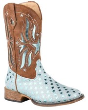 Roper Little Girls Starlet Western Boot - Broad Square Toe - 09-018-1903-3501 BU
