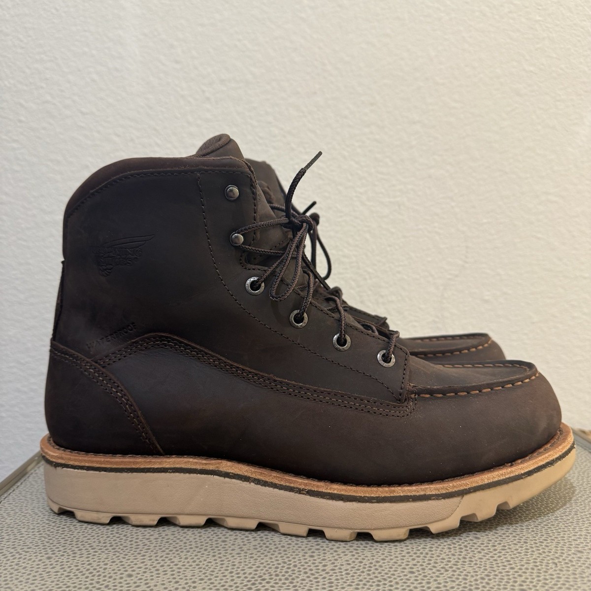 Red Wing Shoes Traction Tred Lite 1222 Men's 10.5  Boot Brown Leather Work Boot