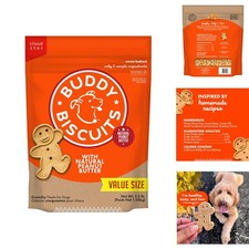 Crunchy Dog Treats with Natural Peanut Butter 3.5 Pound Oven Baked Healthy Grain