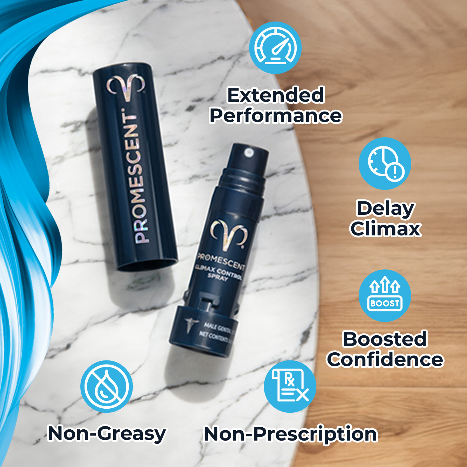 Promescent Men's Delay Spray-Last Longer in Bed & Trojan Ultra Thin Condoms