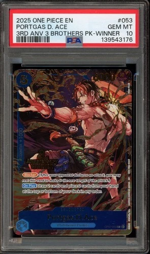 One Piece CCG Portgas.D.Ace 3rd ANV 3 Brothers Pk. Winner OP07-053 PSA 10
