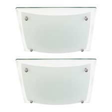 Set of 2 Modern Glass Flush Ceiling Light Fittings Living Hall Home Lighting
