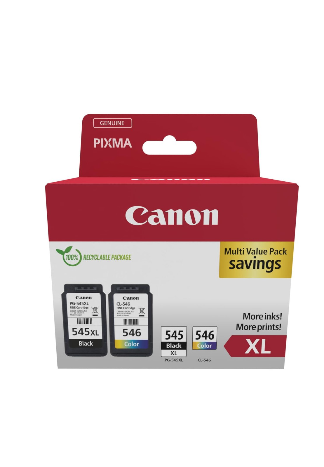 Canon PG-545 XL CL-546 XL VALUE SEC Упаковка из 2 картриджей (черный XL, цветной XL) + 