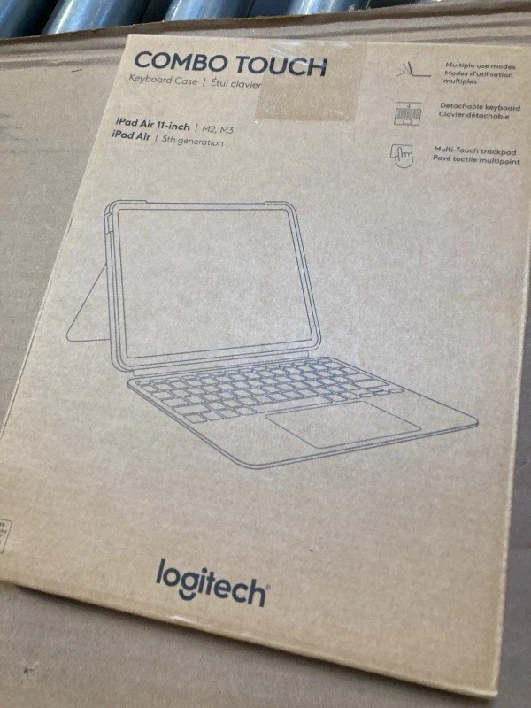 Logitech Combo Touch iPad Air 11 M2 M3 Keyboard Case Backlit Detachable Black - Image 2 of 2