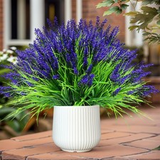 24PCS Artificial Flowers for Outdoors UV Resistant Fake Flowers, Lavender A...