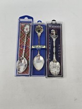 VINTAGE COLLECTIBLE TRAVEL 3 SPOON BUNDLE UNITED KINGDOM SILVER PLATED NOS 