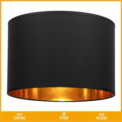 Elegant Drum Fabric Lamp Shades with Gold Inner for Ceiling or Table 8 Inch - Image 1 of 4