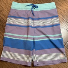 Vineyard Vines Boys Striped Swim Trunks Shorts L/G 16 Purple Blue