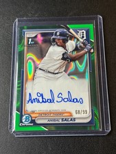 ANIBAL SALAS 2024 BOWMAN CHROME 1ST AUTOGRAPH GREEN LAVA AUTO /99