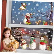 Christmas Snowflake Stickers Snowman Window Decals Window Stickers for Warmth