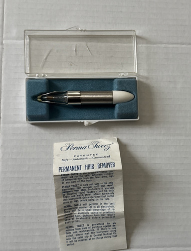 Vintage 1970s Perma Tweez Permanent Hair Remover Untested- For Display Free S/H