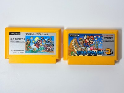 Nintendo SuperMario Bros 1 & 3 Set Famicom Cassette Retro Action Game Used Japan