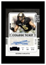 2022 Chronicles DP Contenders College Ticket Autograph Blue George Karlaftis /99