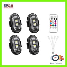 4-pack Wireless Rgb Strobe Light Kit 4-in-1 Usb Rechargeable For High Visibility