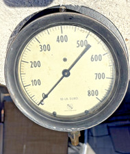 Vintage Ashcroft AMP 8329 Pressure Gauge 0-800 PSI Bronze Tube Brass Socket