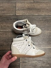 ISABEL MARANT White Leather Perforated bobby Sneakers women sz37