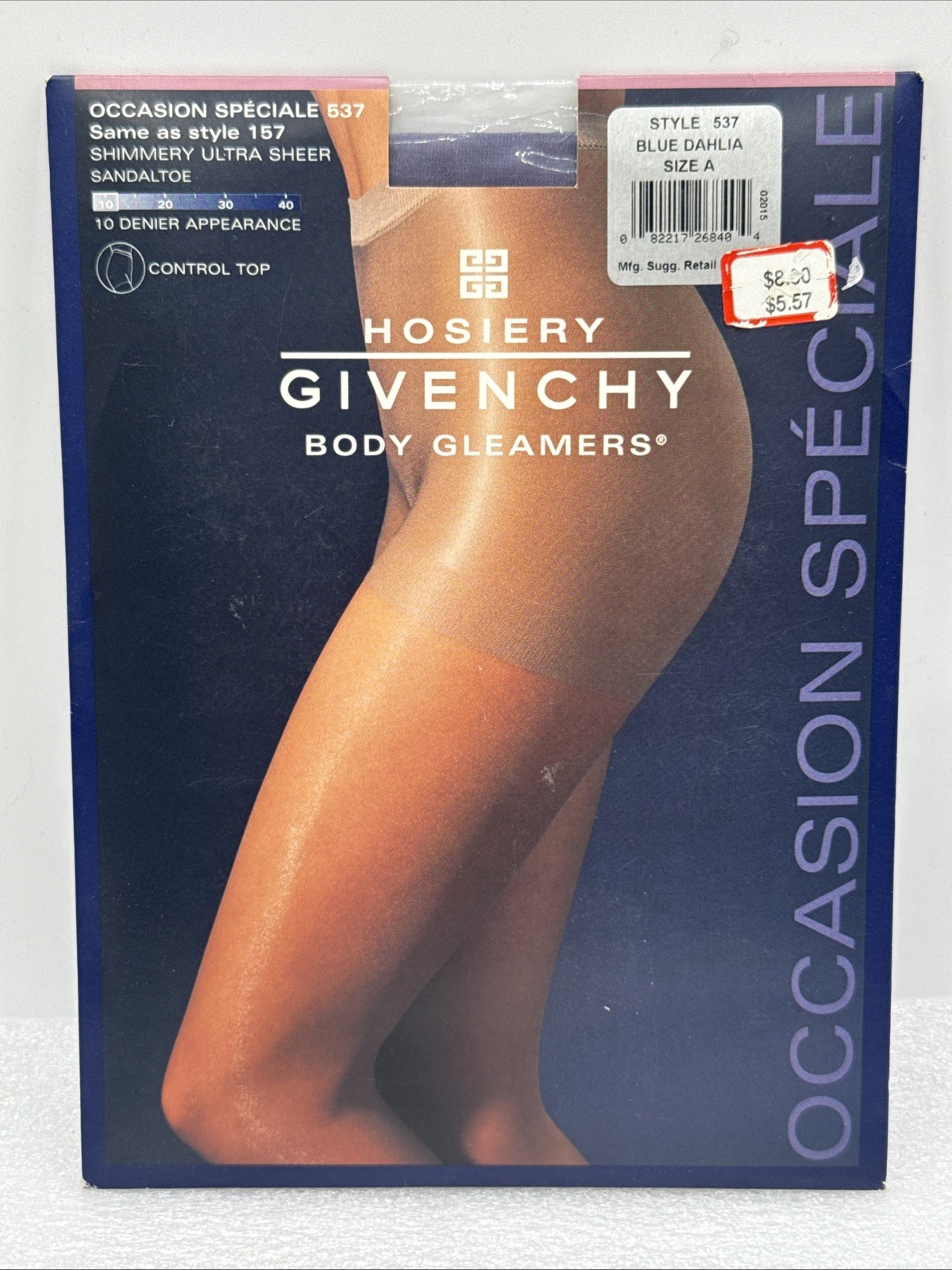 2001 Givenchy Hosiery Pantyhose Body Gleaners Size A Blue Dahlia Shimmer Sheer