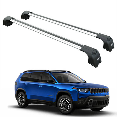 For Jeep Cherokee 2025- Up Roof Rack Cross Bars Flush Rails, Silver